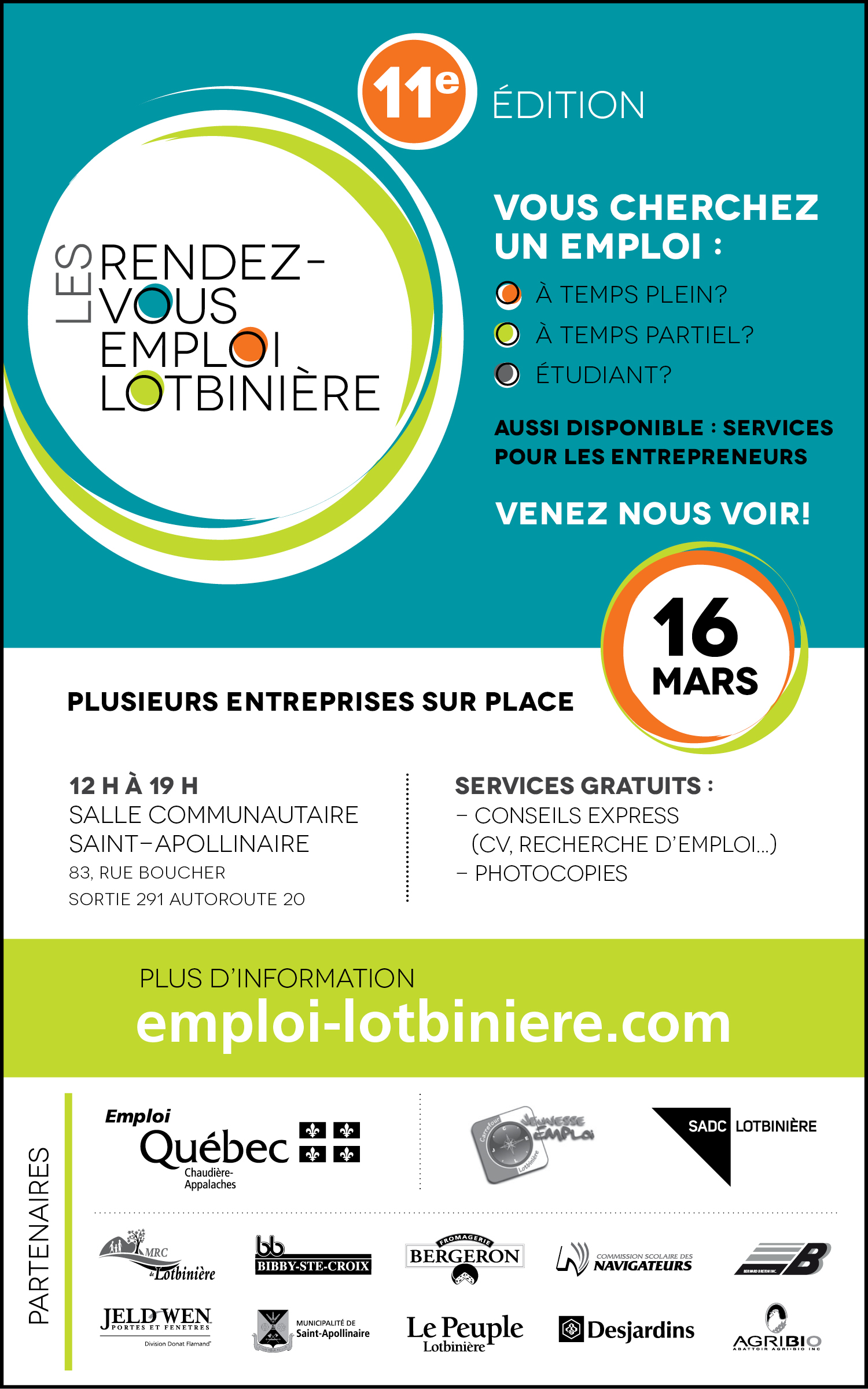 Les rendez-vous emploi Lotbinière
